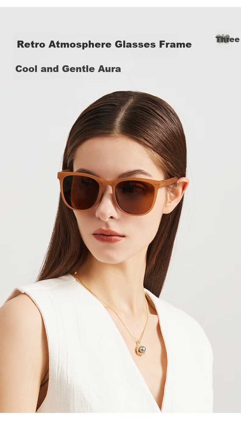 CACUSS Women's Sunglasses, Spring And Summer New Style, Polarized, Face-Slimming, Foldable, High-End Feel, Sunglasses for Men, Ink Black 3