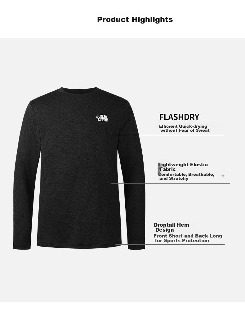 The North Face Men's Long Sleeve Outdoor Casual Base Layer T-Shirt 8DG5 JK3 XL 2