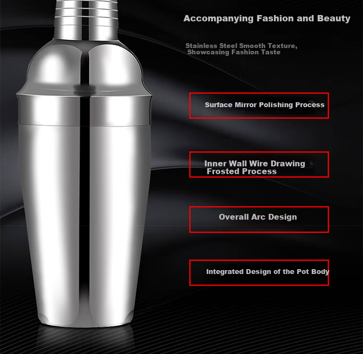BJ Shaker Set, Hand-Shaken Lemon Tea Tool, Stainless Steel Ice Crusher, Juice Muddler, Cocktail Mixing Tools Kit 4