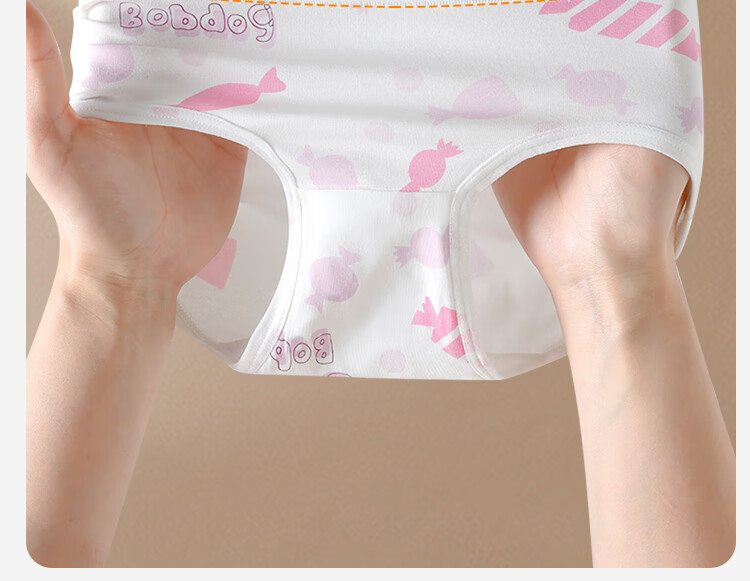 Babu Bean Girls' Cotton Underwear A-Class High-Waist Belly Protection Shorts Girls' Briefs Children's Triangle Pants for Older Kids 2
