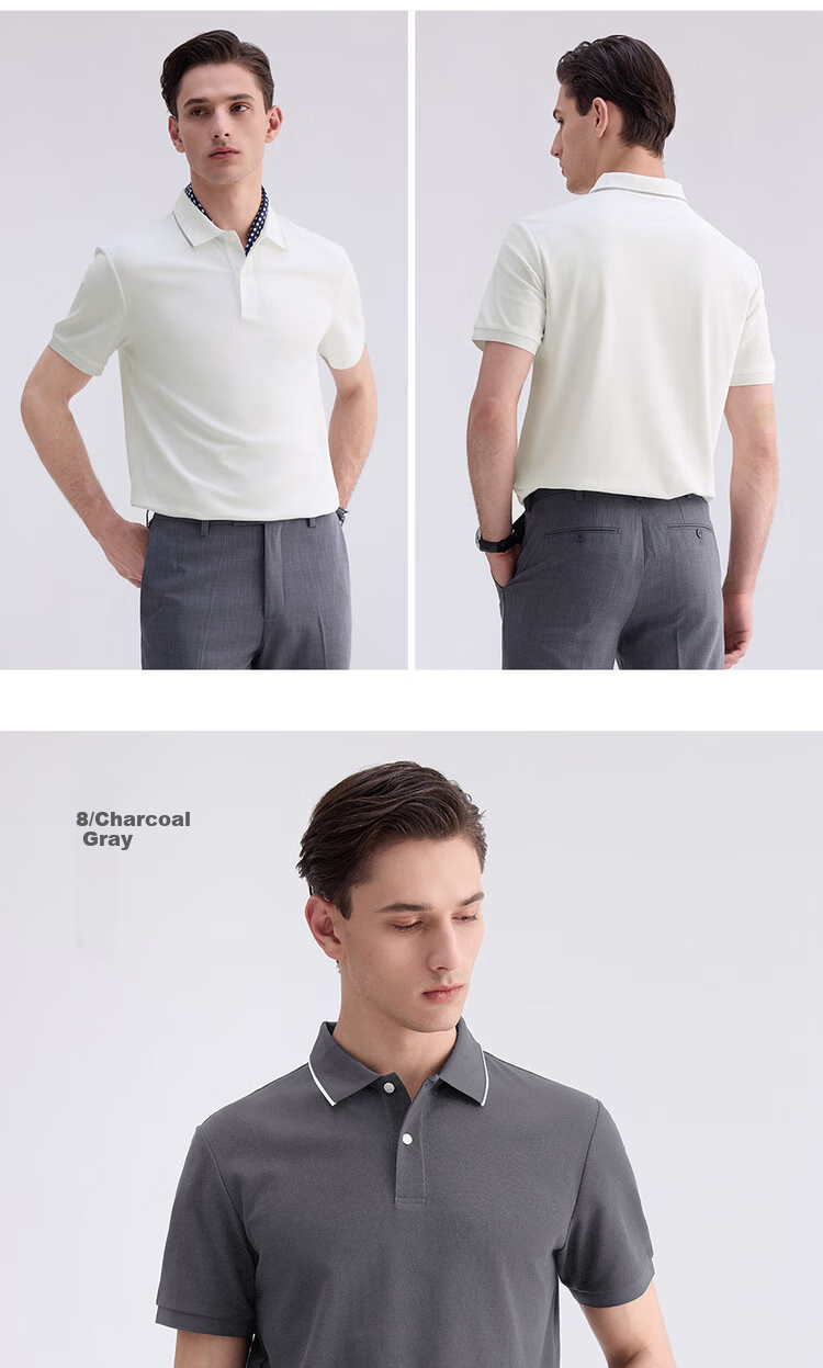 Giordano Men's Short-Sleeve Polo Shirt, Summer New Style, High-Tech Cool-Feeling Antibacterial Contrasting Color Lapel Top, 18015002 15