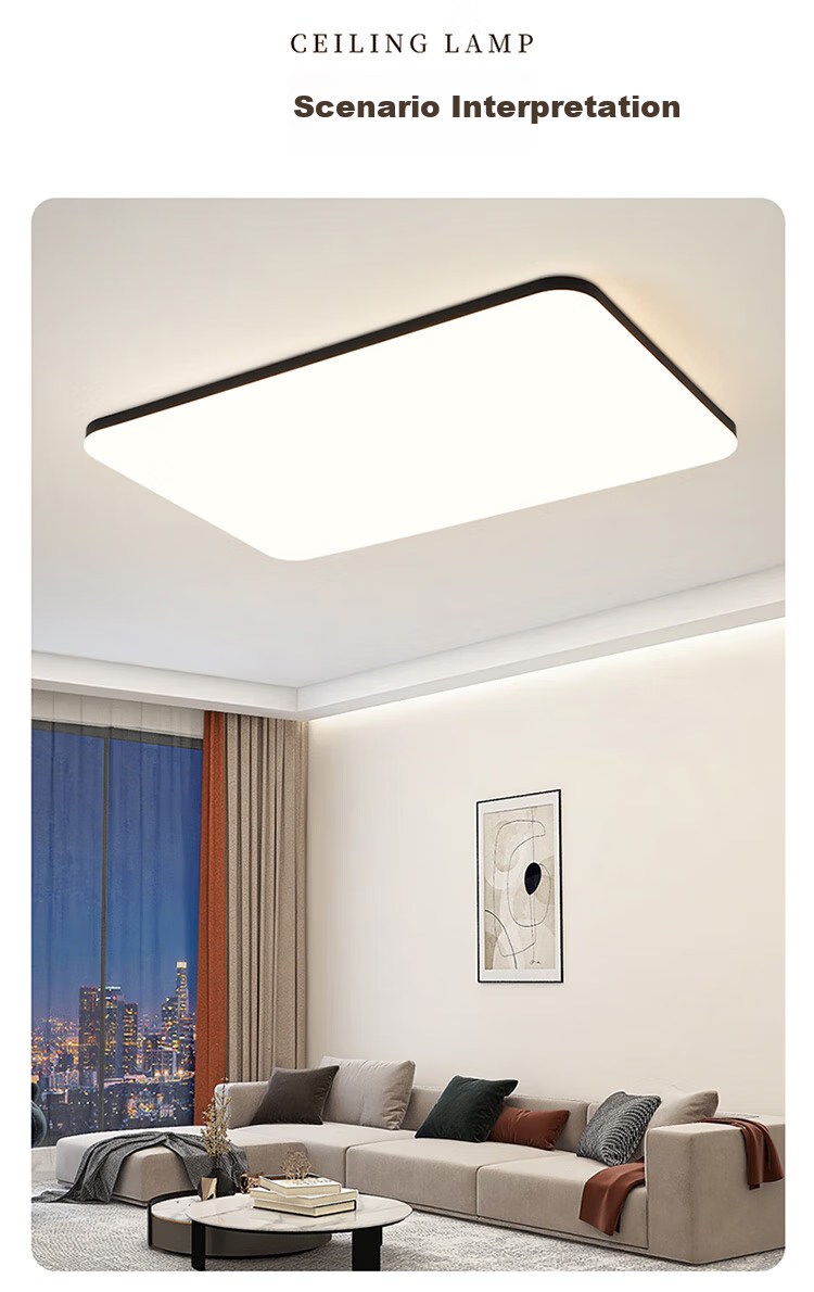 NVC Full Spectrum Eye Protection Ceiling Light, 132W, Living Room And Bedroom Smart Simple LED Fixture, Black - Langyu 12