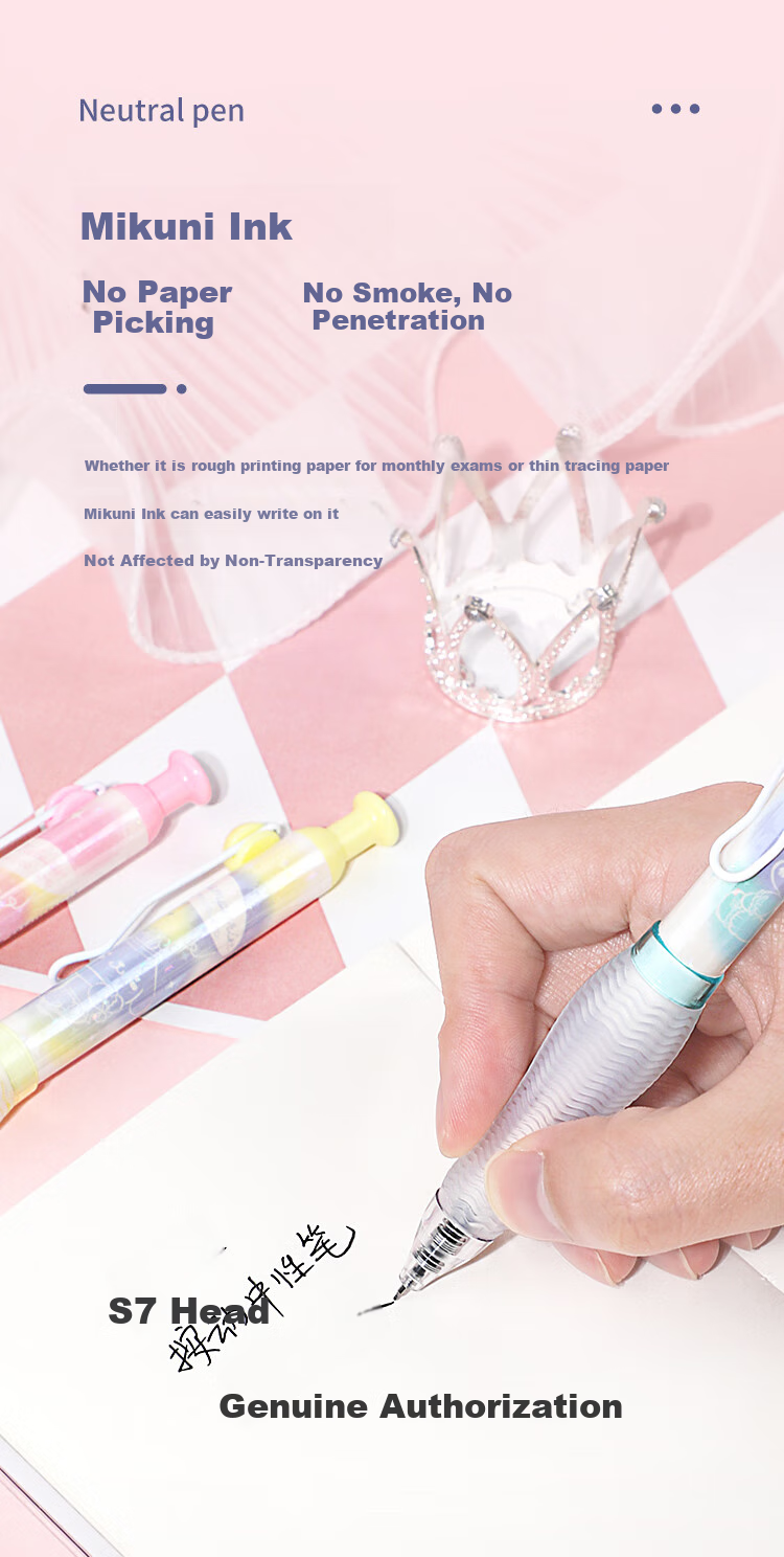 GuangBo & Sanrio Retractable Gel Pen, Stylish Cute ST Tip Exam Pen 0.5mm for Students Black Ink Pen 3-Pack Random KT82172-3 3
