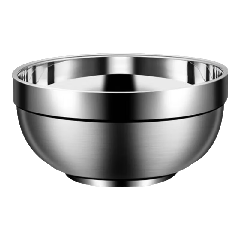 Shanyu Fu 304 Stainless Steel Bowl 12cm Double-Layer Thickened Insulated Soup and Rice Bowl Durable and Drop-Resistant Student Bowl