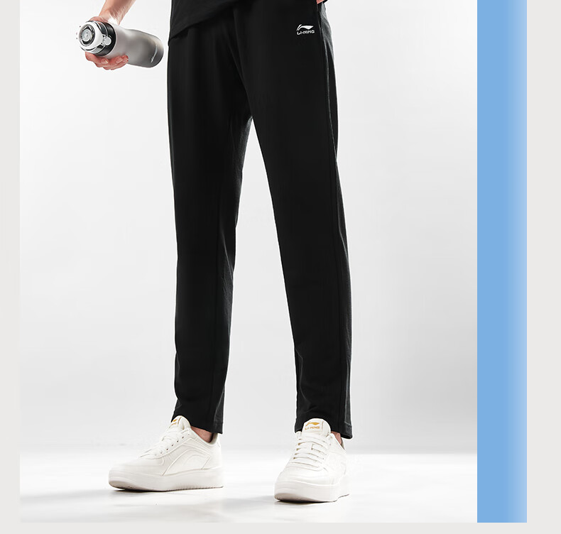 Li-Ning Sports Pants, Straight-Leg Men's Cotton-Feel Comfortable Sweatpants, Knitted Comfortable Versatile Casual Sweatpants, Sports Running Pants for Me 6