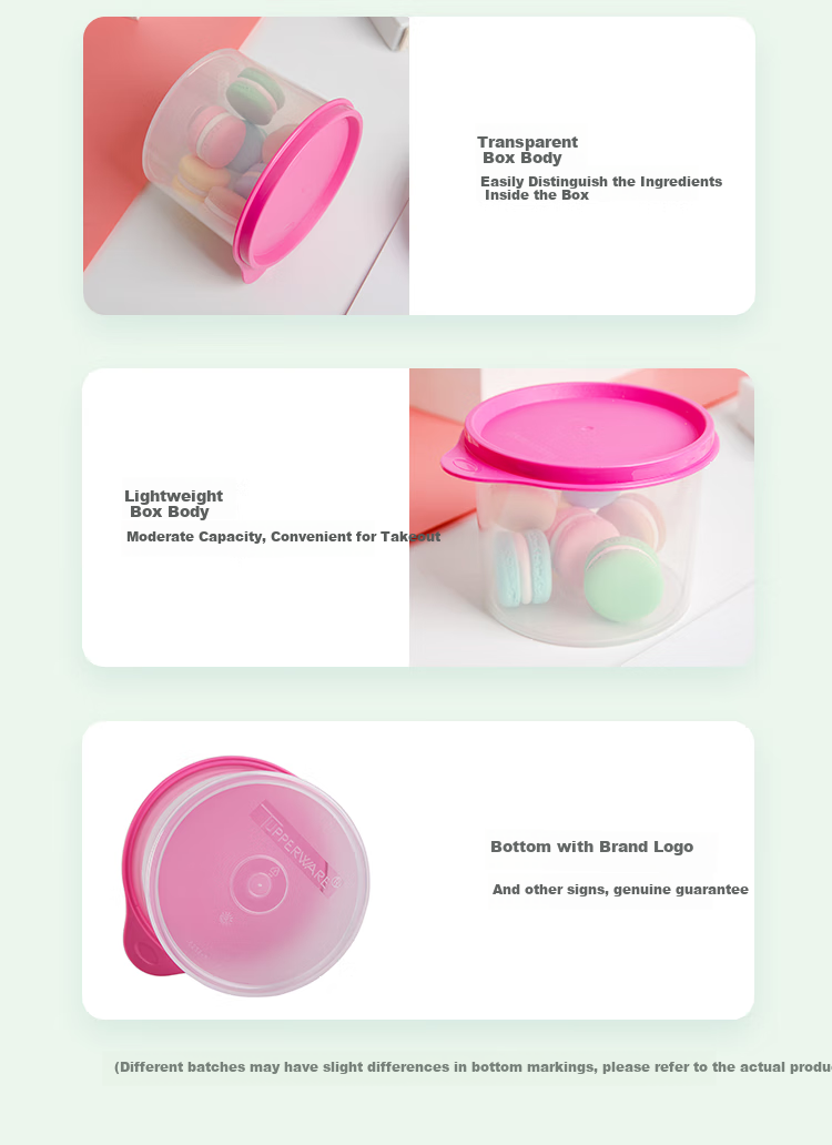 Tupperware Mini Round Food Container, 600ml, Food-Grade, for Fruits, Nuts And Snacks, Random Color 12