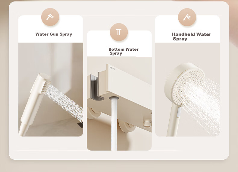 ARROW Jingjie Simple Shower Head, Piano White Button, Large Storage, Pressurized Shower Head with Spray Nozzle 7
