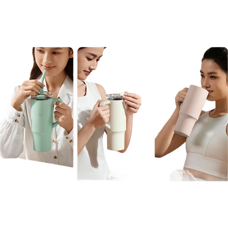 Xiaomi Straw Insulated Cup, 1L, Lime Green