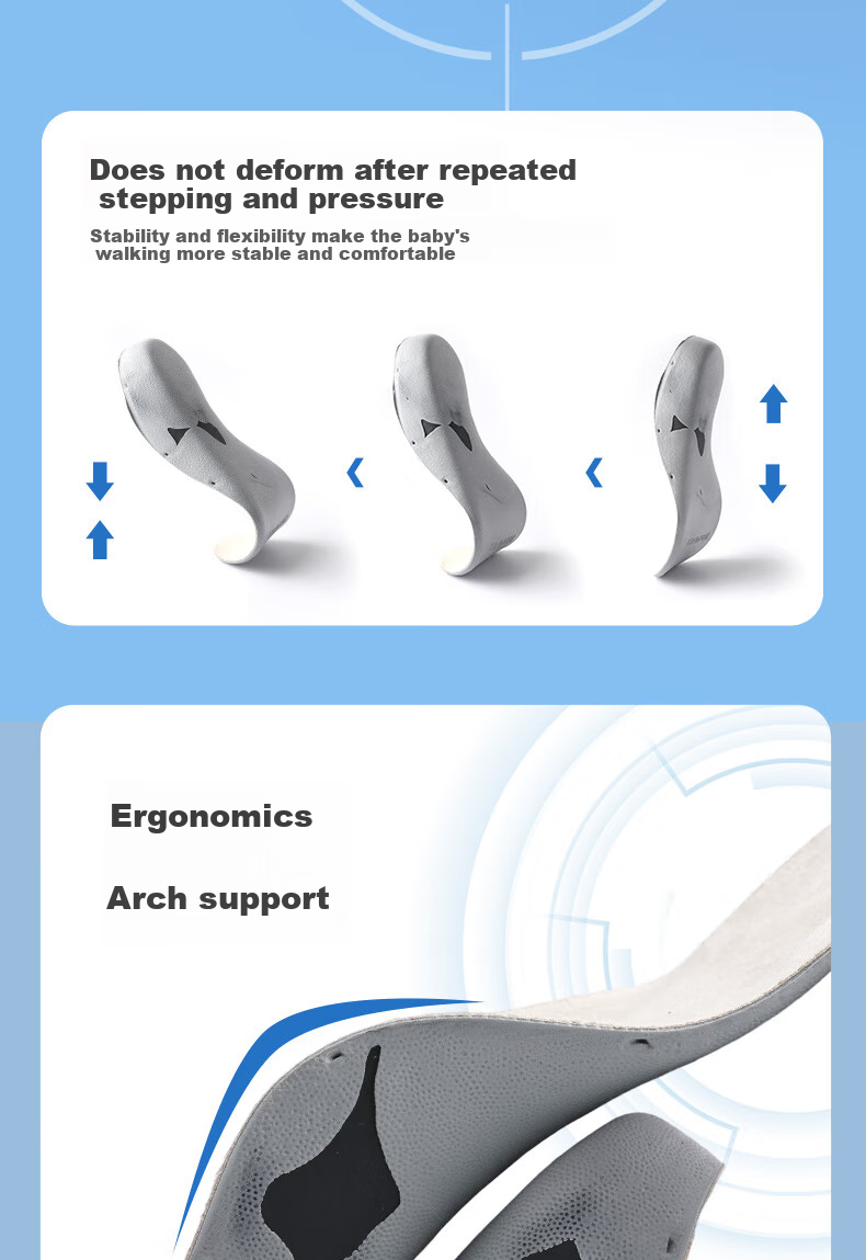FOOTOPPO Children's Flat Foot Insoles, Arch Support Insoles, Functional Orthotic Insoles for Flat Feet, Bow Legs, And Overpronatio 6