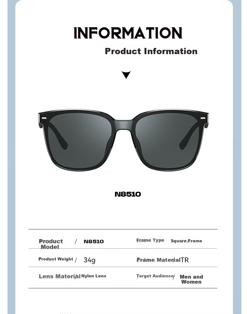 HORIEN Sunglasses for Men And Women, UV Protection Sunglasses, Same Style As Times Teenagers, New Model N8509 for 2025 16