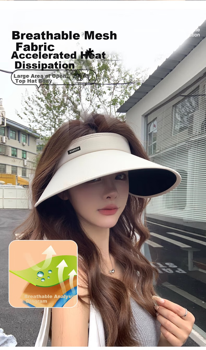 Huili Wide Brim Sun Hat for Women, Summer Visor Hat, UV Protection Outdoor Cooling Cap, Face-Covering Sun Hat, Sports Sunhat 7