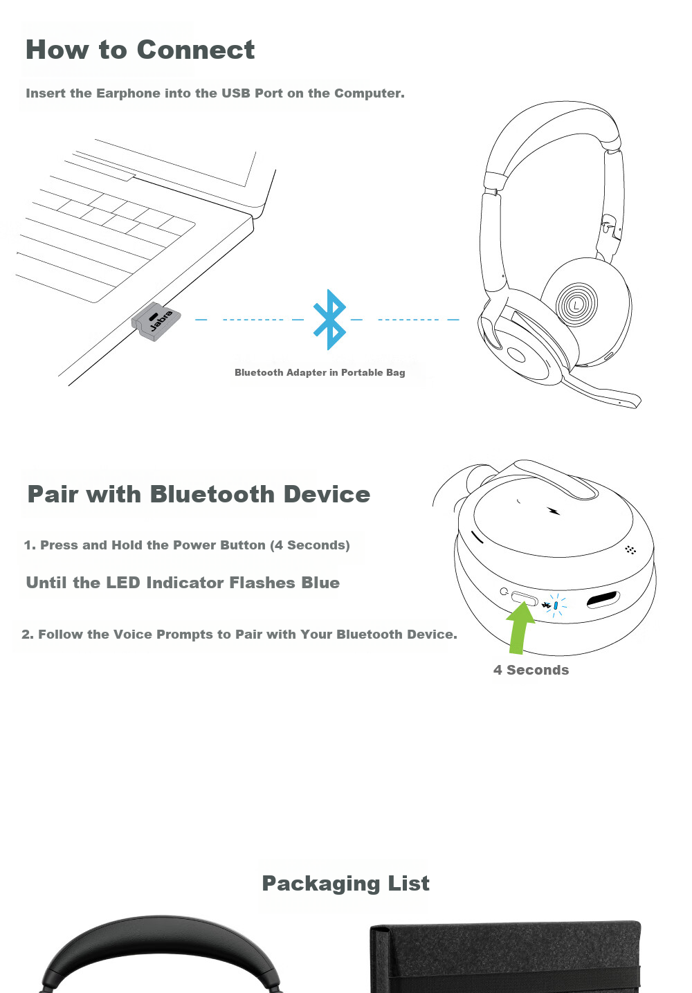 Jabra Evolve2 65 Flex UC Wired Headset with Wireless Charging Dock for Computer Office Meetings, Customer Service Calls, Online Education, Bluetooth Noise-Cancelling Headphones 16