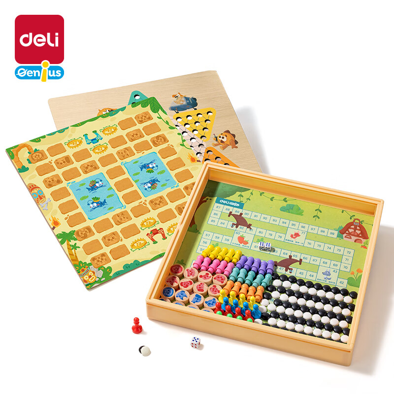 Набор игр 5-в-1 Deli: Шахматы, Лючи, Го, Настольная игра для детей и взрослых, подарок