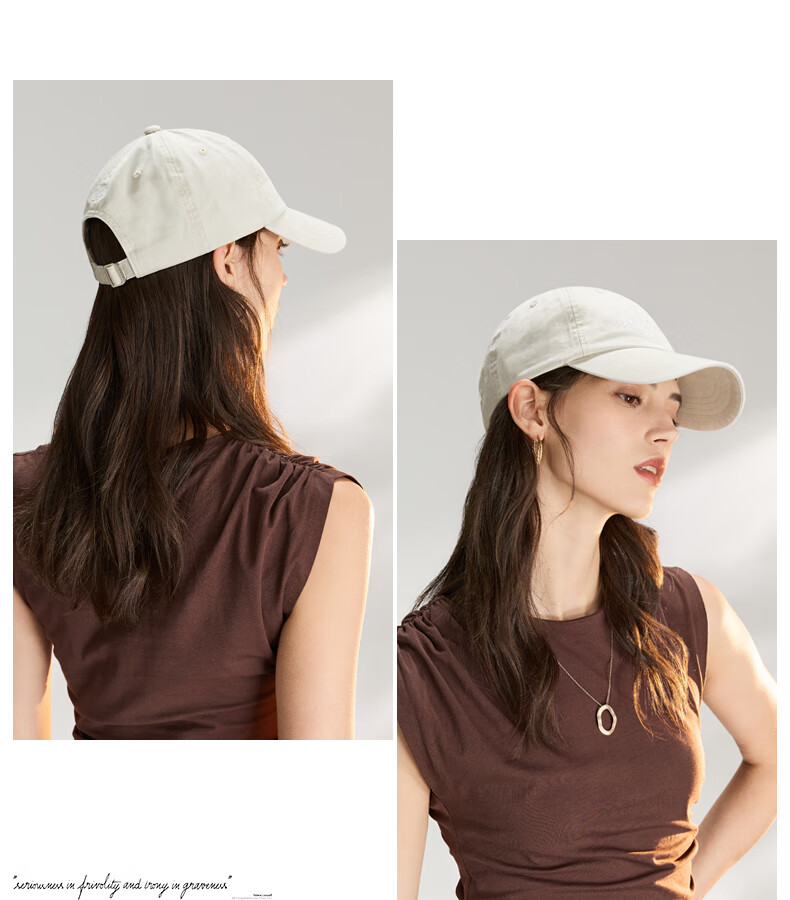 ELLE Baseball Cap for Women, All-Season Sun Protection Hat, Large Circumference High Crown Visibly Small Brim Cap for Men, Gift 36