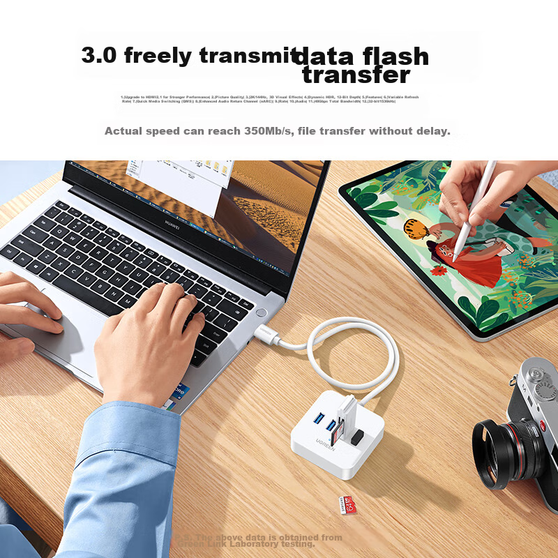 UGREEN USB 3.0 Hub, Multi-Port Splitter, High-Speed 4-Port Expansion Dock, HUB Concentrator, Laptop And Desktop Converter Adapter Extension Cable