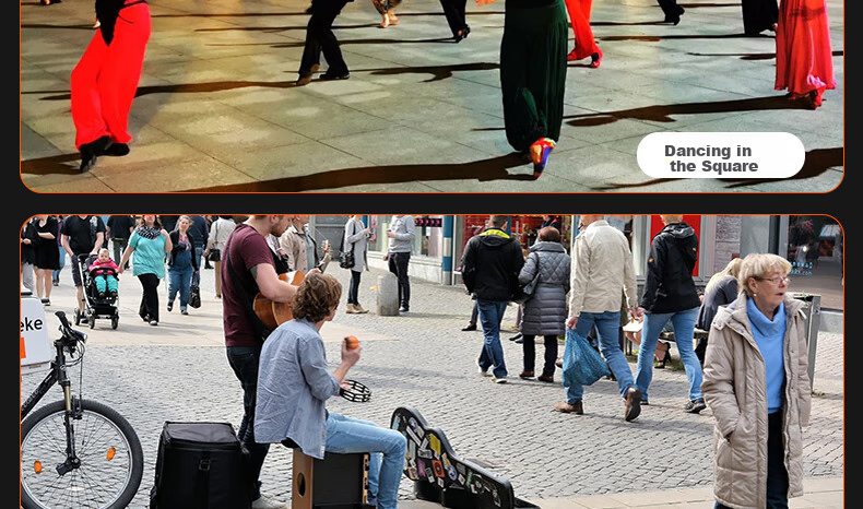 Aiguozhe S308, 8-Inch Square Dance Speaker, Outdoor High-Volume Bluetooth Trolley Speaker, High-Power Portable Mobile Performance Karaoke Subwoofer, Street Vending Loudspeaker, Single Microphone 12