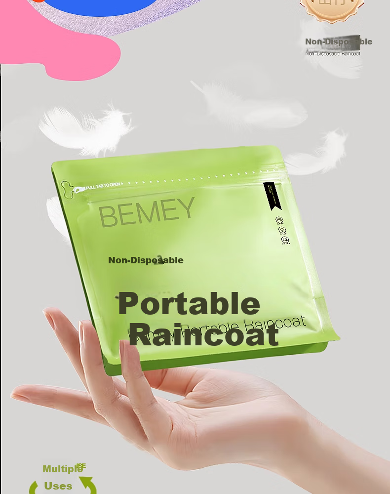 BWNK Reusable Raincoat, Adult Outdoor Long Style, for Electric Bike Riding, Thickened, Travel Wear, Portable Poncho 1