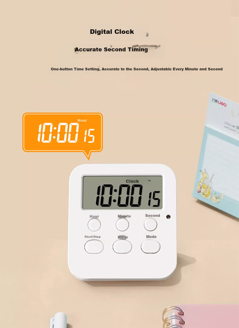 Siwangongli Student Timer, Silent Time Management Device, Kitchen Baking Timer, Study Exam Reminder, Multi-Functional Smart Alarm Clock, New Year Gift 3