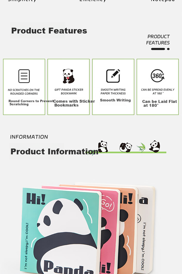 Yuhe 100 Sheets Square Notebook, Cute Cartoon Diary, Thickened Flat-Spread Error Correction Book, Student Research Notebook, Meeting Record And Schedule Book, Back-To Stationery, 4268 White 2