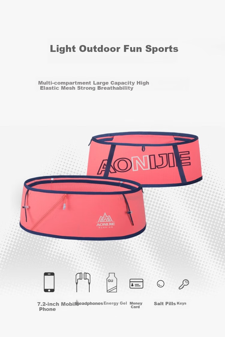 AONIJIE Running Waist Pack for Men And Women, Sports Waist Belt, Outdoor Fitness Hiking Marathon Invisible Phone Pouch 4