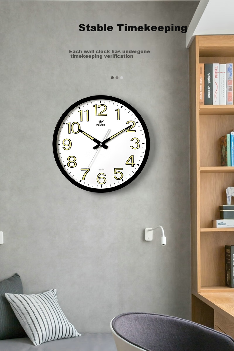 POWER Bawang Clock, Living Room Wall Clock, Simple Wall-Mounted Quartz Clock, 40cm Gold Color BW23012A 3