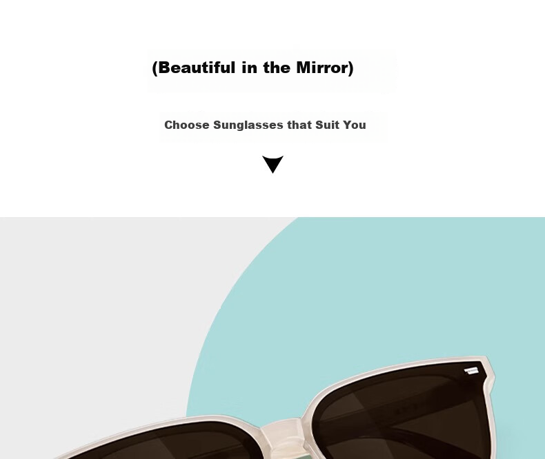 HORIEN Milk Tea Color Sunglasses Make Face Look Smaller, UV Protection, Summer Folding Sunglasses for Men And Women, Driving Sun Protection, High-End Large Frame Glasses 3