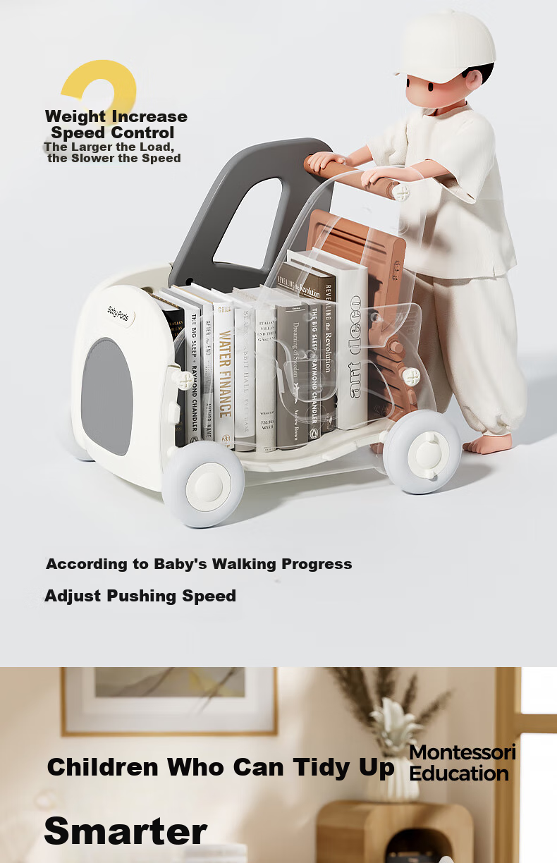 Babypods Multifunctional Baby Walker, Adjustable Speed Push Walker for Children Learning to Walk, Baby's First Birthday Gift 5