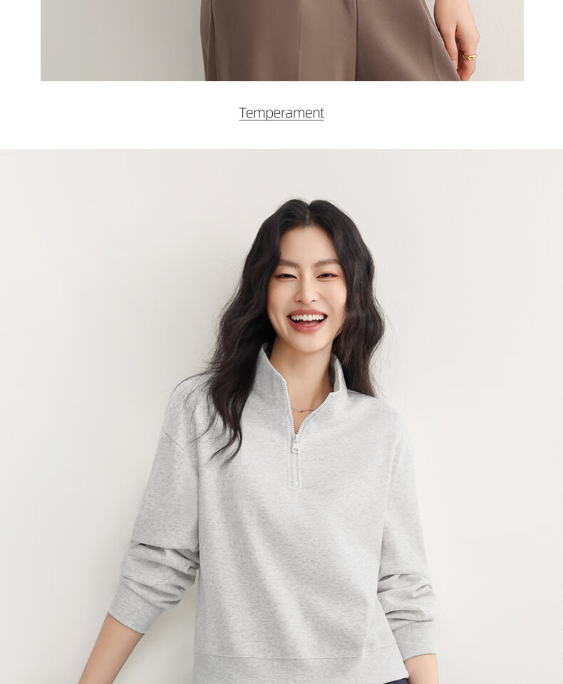 Urban Beauty Women's Short Hoodie 2026 New Spring Autumn Half-Zip Polo Collar Jacket for Petite Women 4