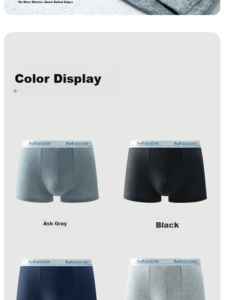 MiiOW MiiOW Men's Underwear, Pure Cotton 7A Antibacterial Youth Boxer Briefs, Four-Corner Shorts, Underpants for Me 15