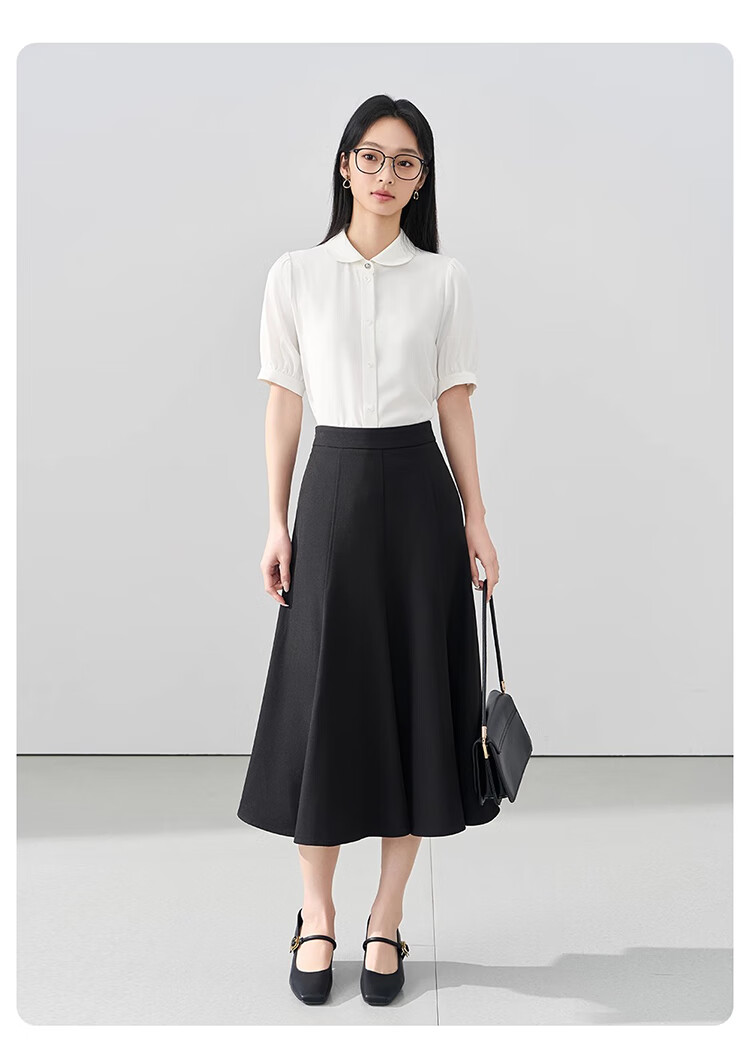 Bodexiaojie Black Suit Skirt for Women, Interview Commute Fishtail Skirt Formal A-Line Midi Skirt, Petite Bodycon Skirt 3