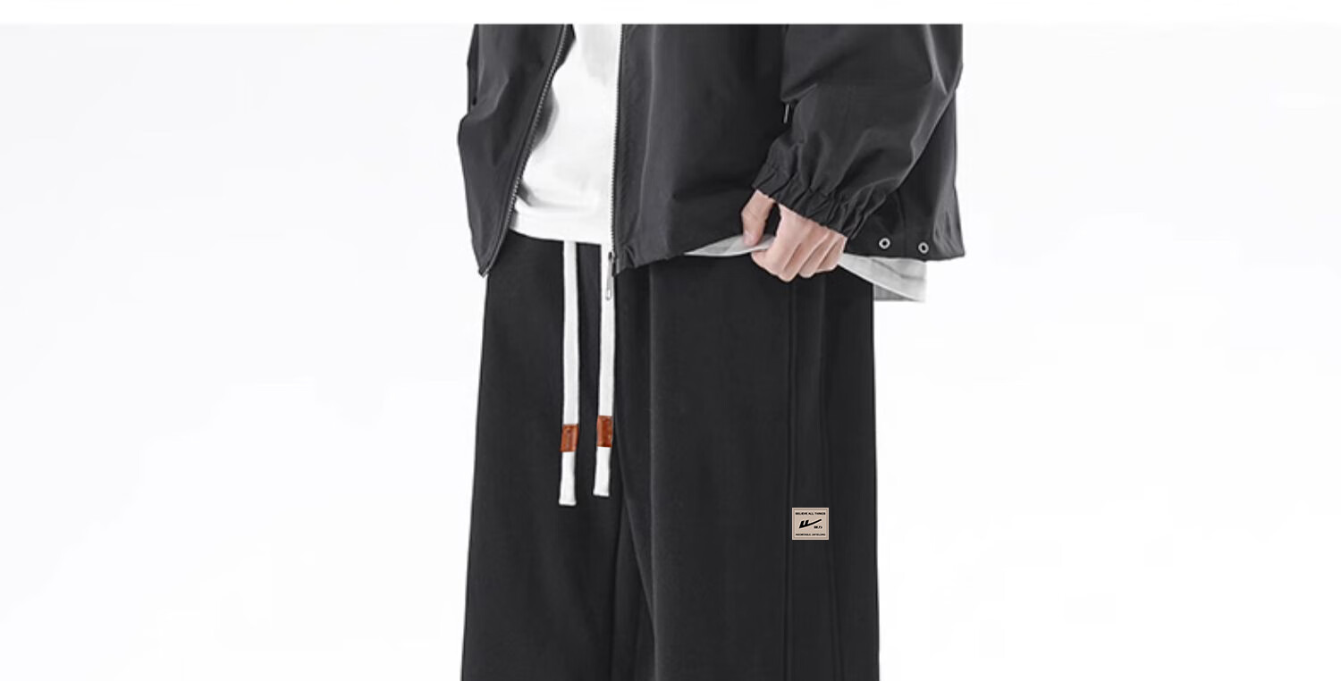 Huili Casual Pants for Men, Loose Drawstring Trousers, Spring And Autumn Wide-Leg Pants, Versatile Straight-Leg Pants, Athletic Long Pants 6