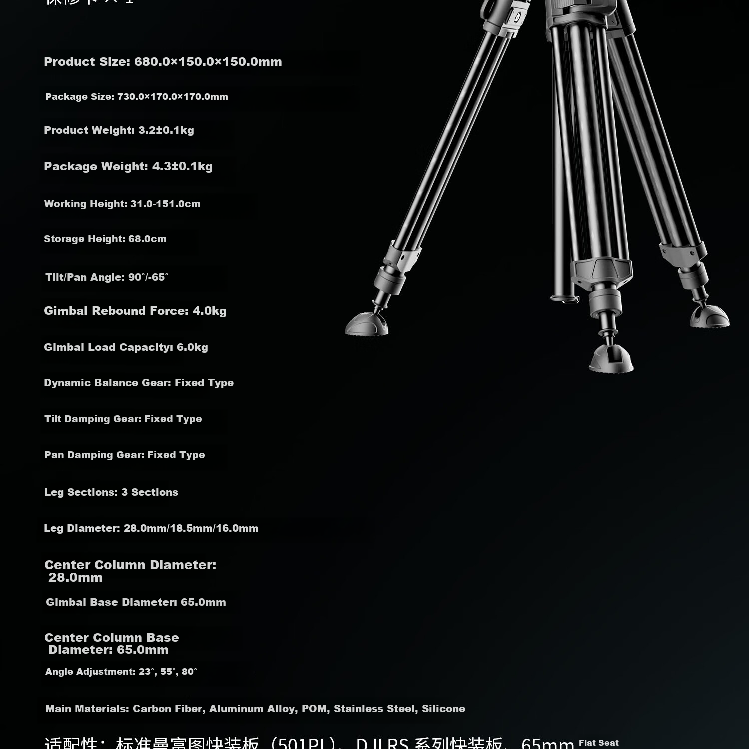 SmallRig 4420 AD-50 Carbon Fiber Tripod, Professional Lightweight Camera Birdie Stand, Hydraulic Damping Ball Head Support, Arm, Portable Photography Live Streaming Aluminum Alloy Tripod 19