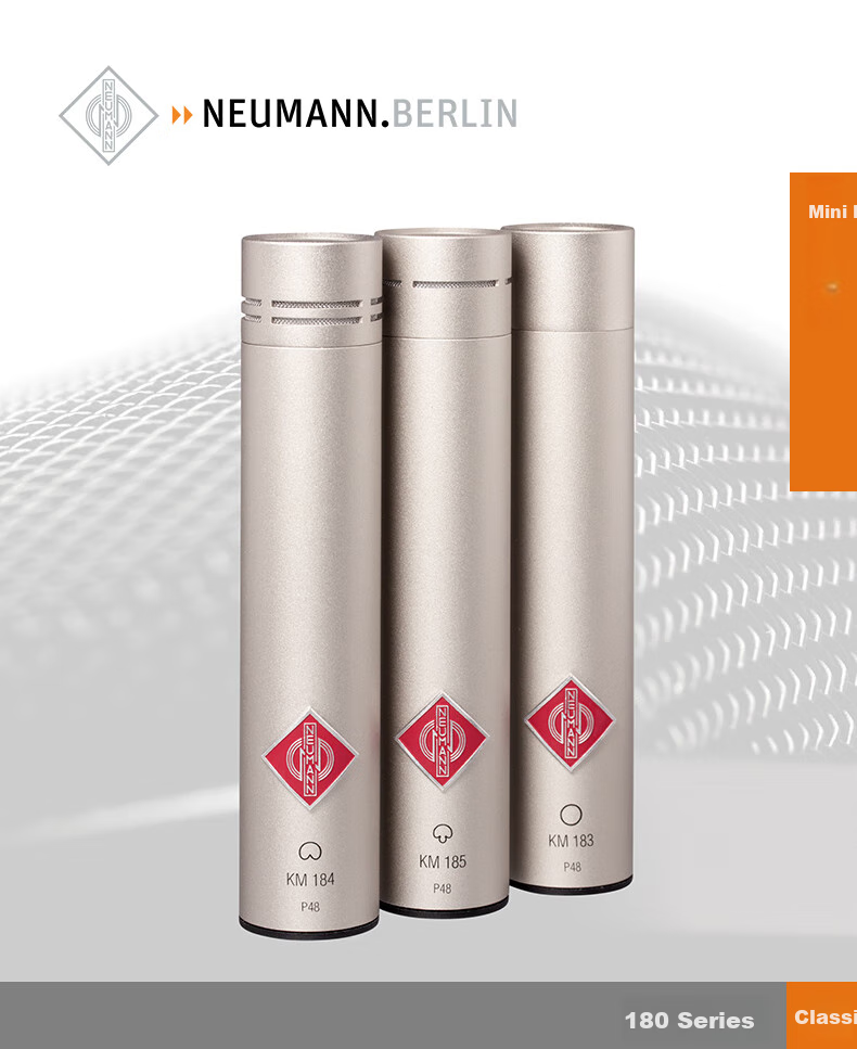 NEUMANN KM184 Small Diaphragm Condenser Microphone Professional Recording Instrument-Specific Heart-Shaped Directional Condenser German Import Broadcast-Grade Sound Quality 1