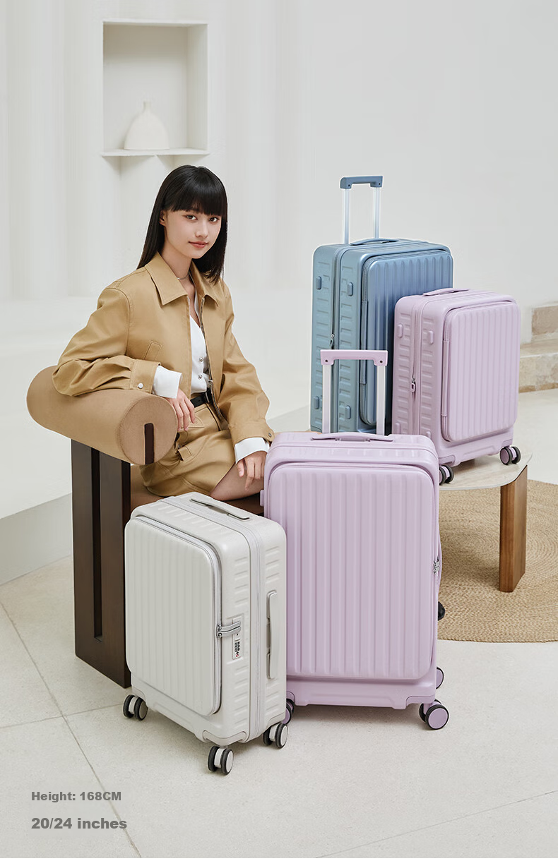 KALA·Y [Jiang Qinqin Endorsed] Luggage, 28-Inch Large Capacity, Front-Opening Lid, Expandable Capacity, for International Travel And Study Abroad, Check-In Suitcase 12