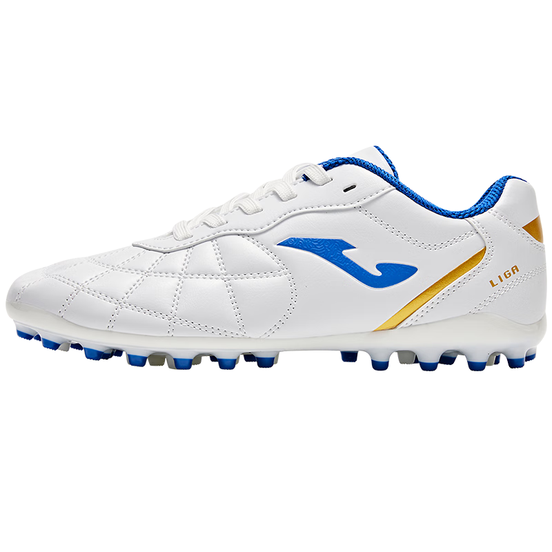 JOMA Kids Soccer Shoes MG Short Studs 2025 New Professional Football Match Training Shoes White/Blue Size 35