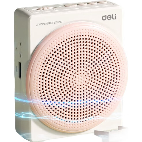 Портативная акустика Deli 10W, Bluetooth, кардиоидный микрофон, для учителей, экскурсоводов, розовый