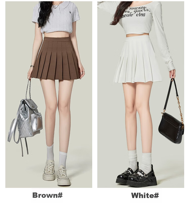 Ziyu Style Pleated Skirt for Women Petite High Waist Slimming Anti-Exposure Blazer Mini Skirt 2026 New Summer Bodycon Half Skirt 8