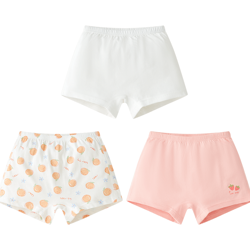Labi Baby Kids Cotton Girls Boxer Briefs Four Seasons Children's Underwear 3-Pack Uniform Color Size 140