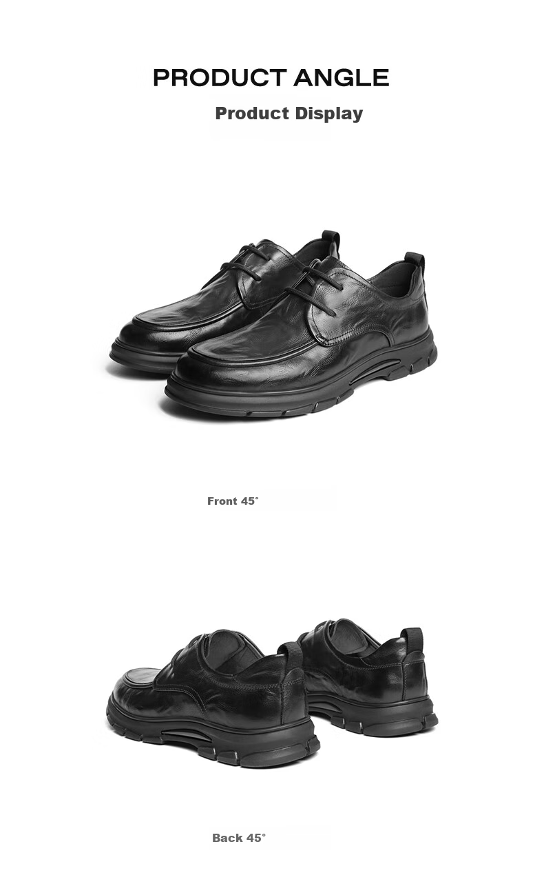 Belle Commuter Business Shoes for Men, Cowhide Leather Comfortable Casual Leather Shoes A1923AM5, Black Slip-On Style, Size 41 2