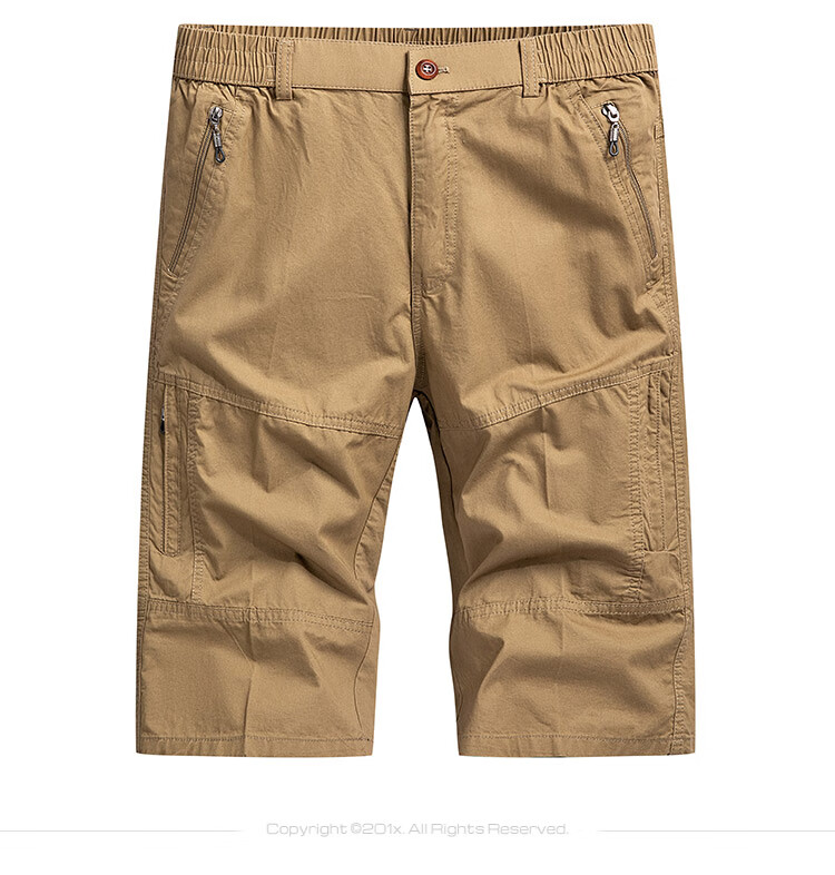 ROMON Summer Men's Workwear Cropped Pants Cotton Breathable Simple Youth Sports Shorts Beach Pants Xinjiang Pure Cotton 10