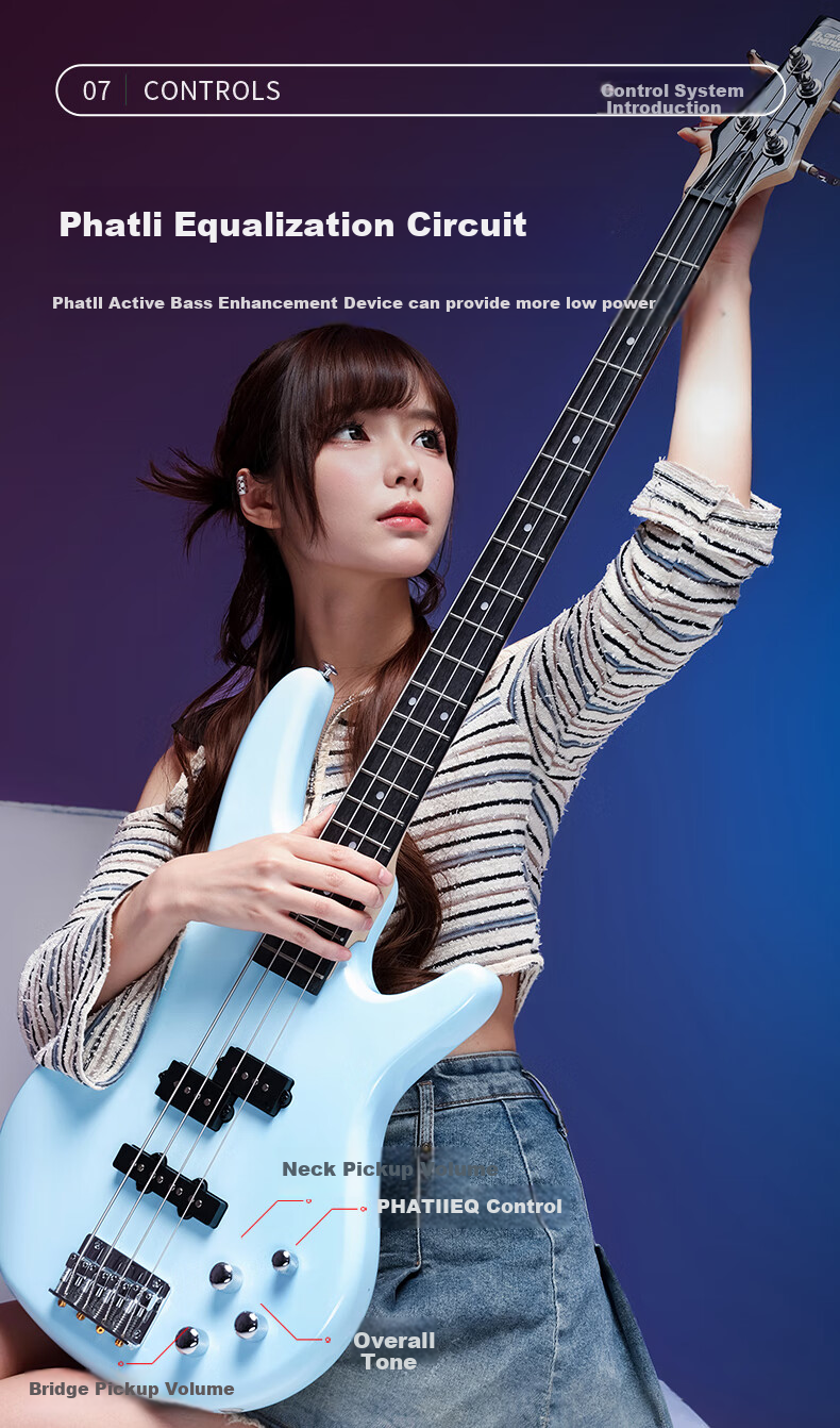 IBANEZ GSR200 Electric Bass Guitar for Students And Beginners, Entry-Level Performance Instrument, Sky Blue Color 9