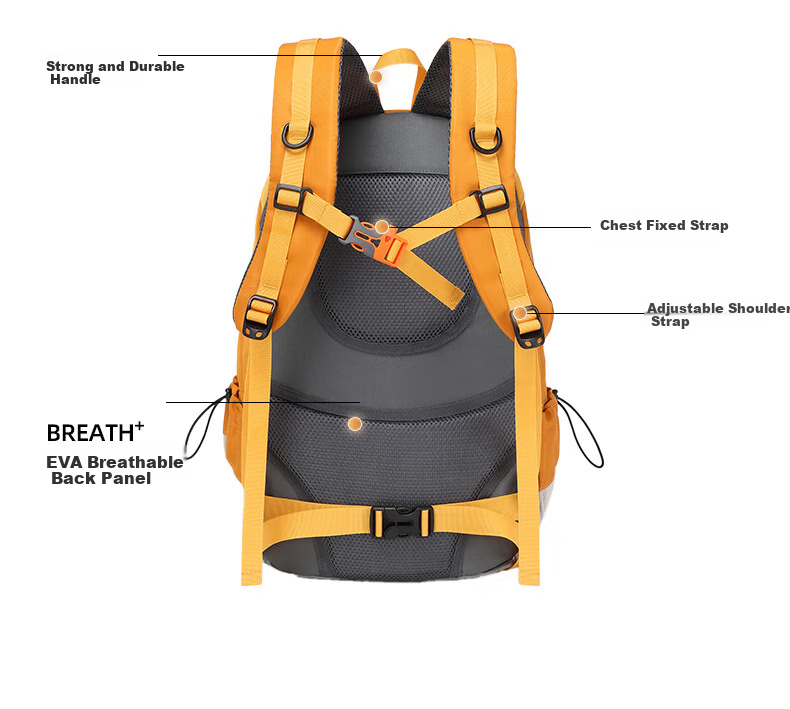 SNOOPY Outdoor Hiking Backpack for Women And Men, Lightweight Travel Backpack with Large Capacity, Orange 13