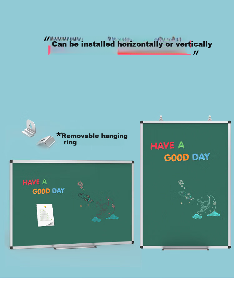 AUCS Large Blackboard Wall-Mounted Writing Board 150*90cm for Classroom Teaching, Children's Home Use, Training Classes, Tutoring Classes, Office, Student Use, Large Whiteboard Wall-Mounted Green Board Blackboard Bulletin Board 3