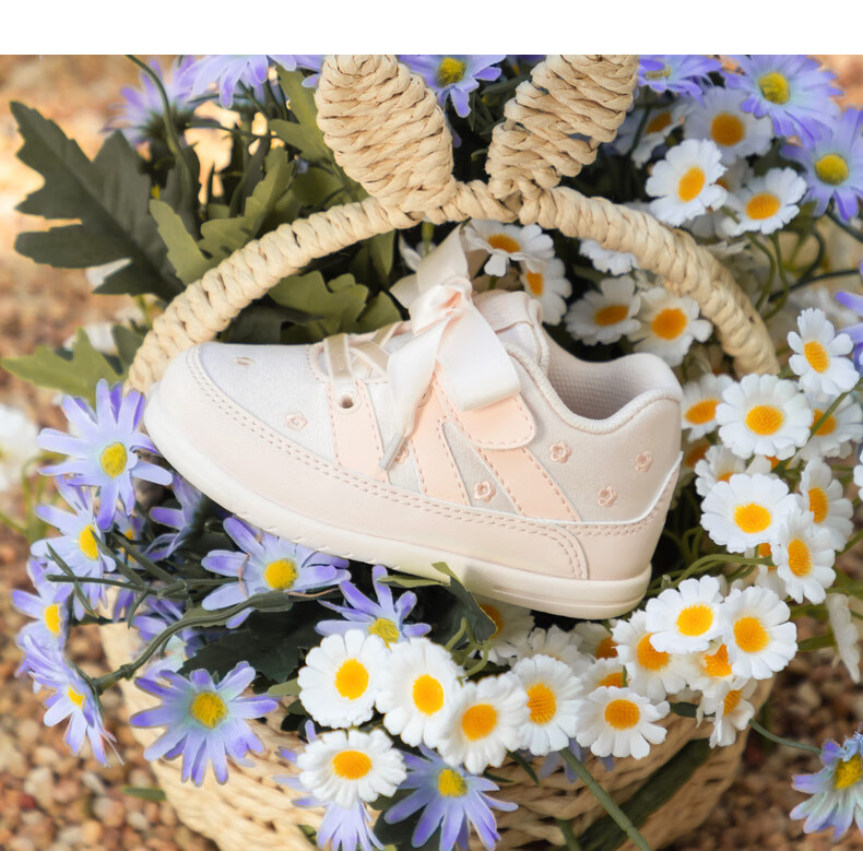 DR·KONG Toddler Pre-Walking Shoes, Autumn Girls' Cute Princess Bow Baby Shoes, B13A3009, Pink, Size 20 5
