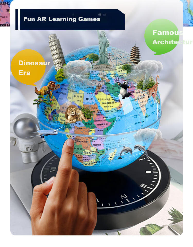 Hengyi Magnetic Levitation Globe, Educational Toy for Boys Aged 8-12, Φ14cm Light Blue Spherical Body with Glow-In Effect, New Year Gift 7