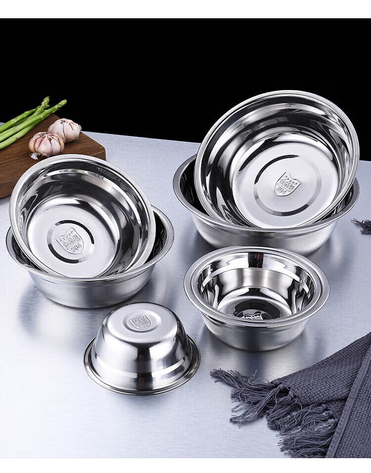 Jingqingfu 304 Stainless Steel Soup Bowl 16cm Canteen Serving Bowl Small Food Bowl Meal Bowl Soup Bowl Jingcang 11