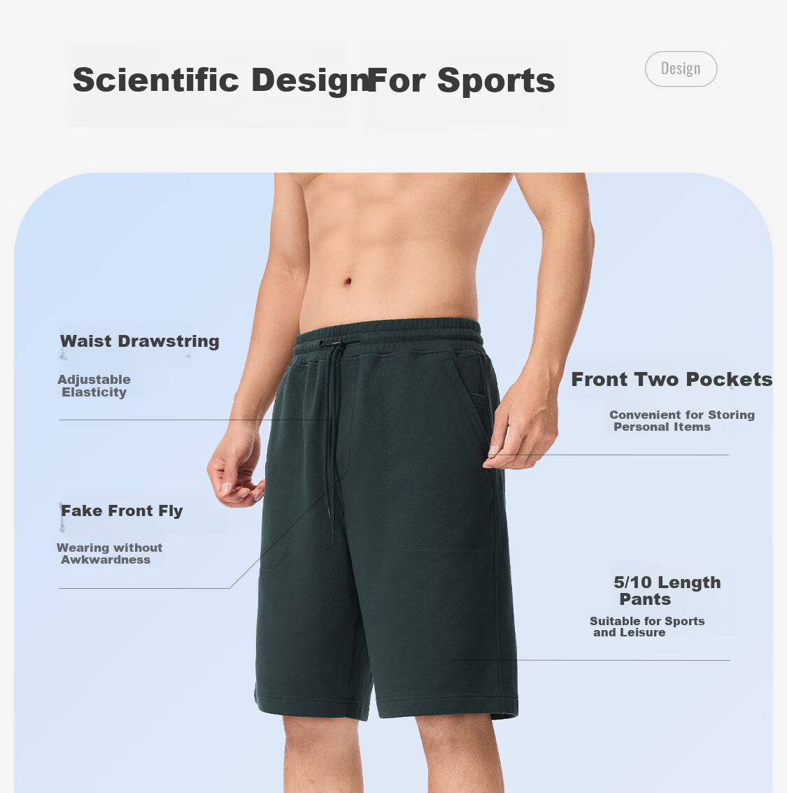 Keep Men's Sports Shorts, 2025 Fitness Running Five-Point Pants, Pure Cotton Casual Pants, Dark Gray, 2XL 4
