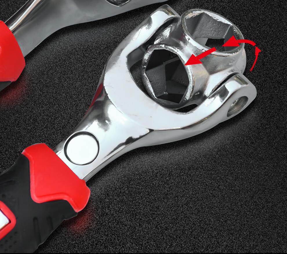 Qilu Anran Universal Wrench Multi-Function Socket Wrench 8-in-1 Socket Wrench with Magnetic Rubber Handle Hexagonal 8-22mm 3