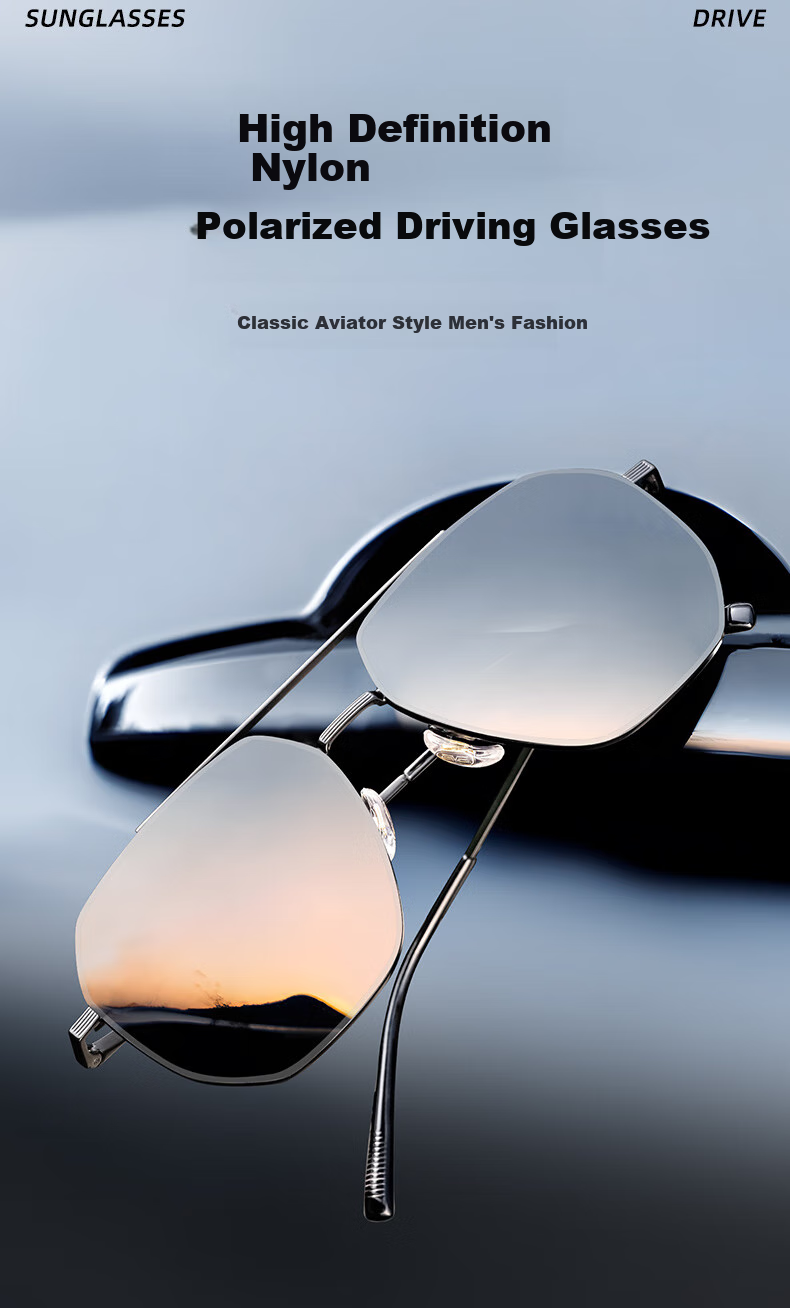 CAPONI Polarized Driving Sunglasses for Men, Aviator Style Fashionable UV Protection Sunglasses High Definition Driving Glasses for Fishing And Camping 1