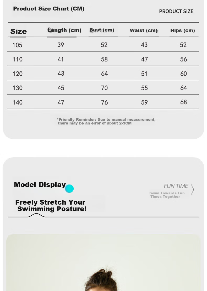 Adoreswim Spring/summer 2025 New Girls' Two-Piece Long-Sleeve Swimsuit Set, Sun Protection Baby Vacation Swimwear, Surfing Suit for Beach 5